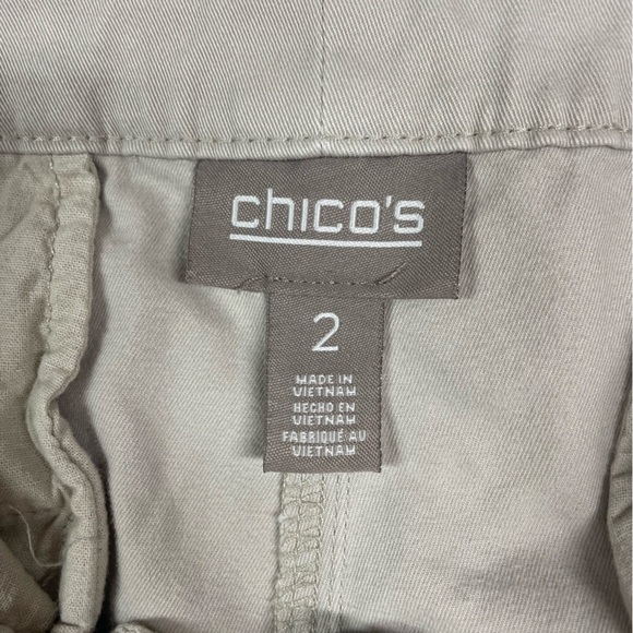 Chicos khaki shorts. A great basic for any closet. Size 2/M - Picture 3 of 3
